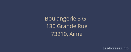 Boulangerie 3 G