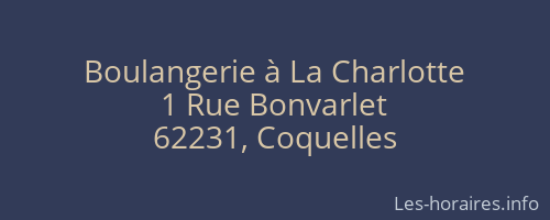 Boulangerie à La Charlotte