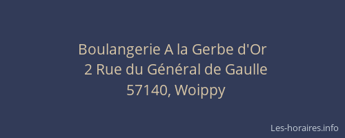 Boulangerie A la Gerbe d'Or