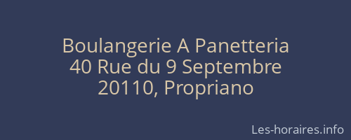 Boulangerie A Panetteria