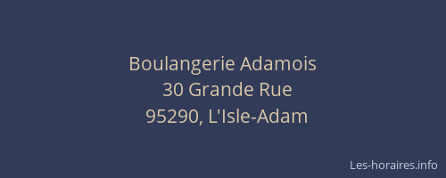 Boulangerie Adamois