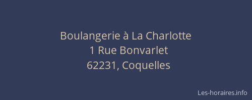 Boulangerie &agrave; La Charlotte