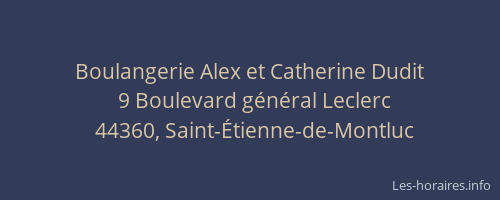 Boulangerie Alex et Catherine Dudit