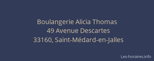 Boulangerie Alicia Thomas