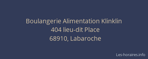 Boulangerie Alimentation Klinklin