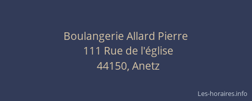 Boulangerie Allard Pierre