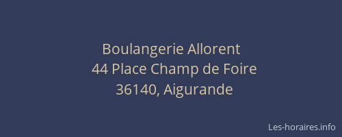 Boulangerie Allorent