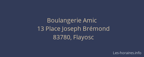 Boulangerie Amic