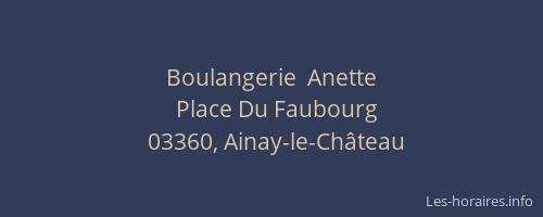 Boulangerie  Anette