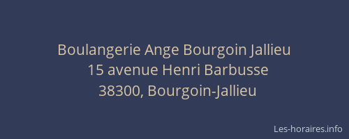 Boulangerie Ange Bourgoin Jallieu