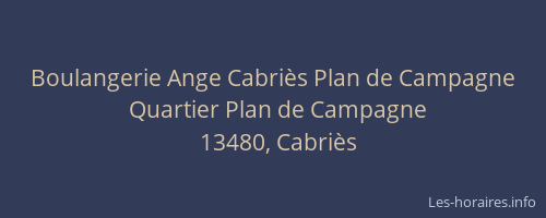 Boulangerie Ange Cabriès Plan de Campagne