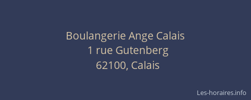 Boulangerie Ange Calais