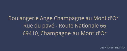 Boulangerie Ange Champagne au Mont d'Or