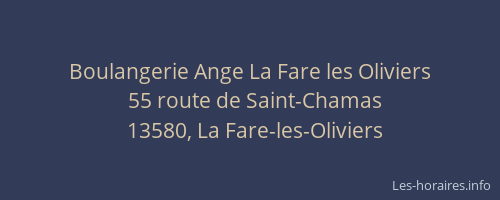 Boulangerie Ange La Fare les Oliviers