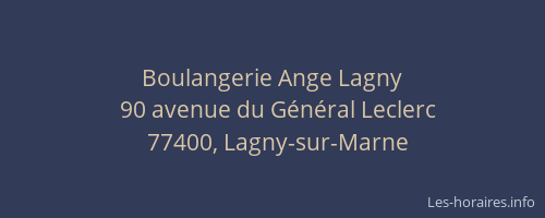 Boulangerie Ange Lagny