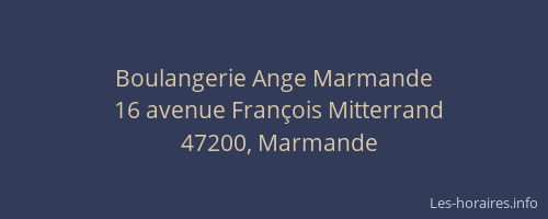 Boulangerie Ange Marmande