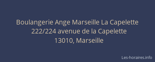 Boulangerie Ange Marseille La Capelette