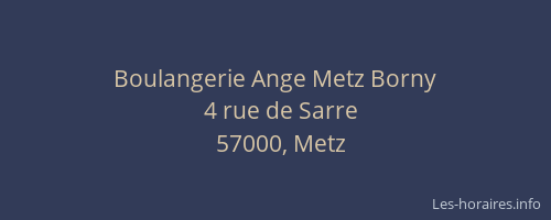 Boulangerie Ange Metz Borny