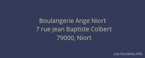 Boulangerie Ange Niort