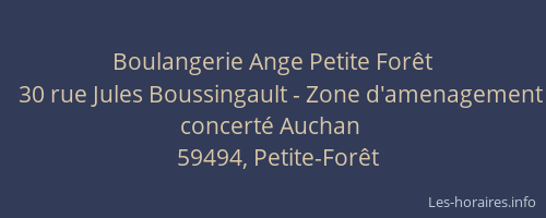 Boulangerie Ange Petite Forêt