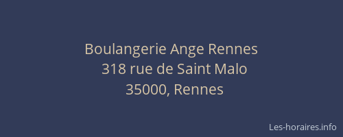 Boulangerie Ange Rennes