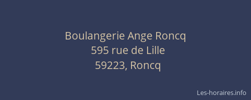 Boulangerie Ange Roncq