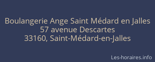 Boulangerie Ange Saint Médard en Jalles
