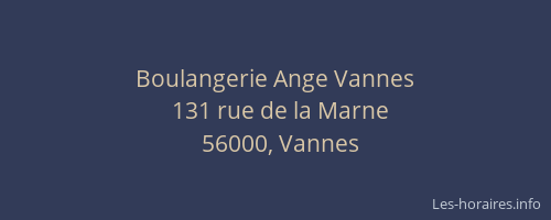 Boulangerie Ange Vannes