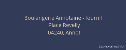 Boulangerie Annotaine - fournil