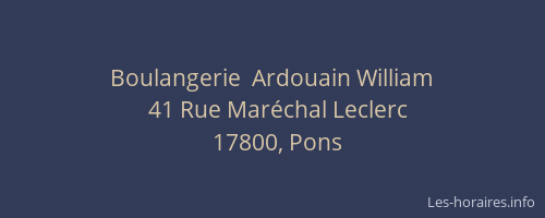 Boulangerie  Ardouain William
