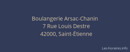 Boulangerie Arsac-Chanin