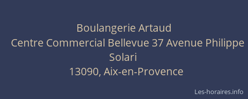 Boulangerie Artaud