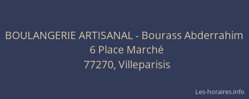 BOULANGERIE ARTISANAL - Bourass Abderrahim