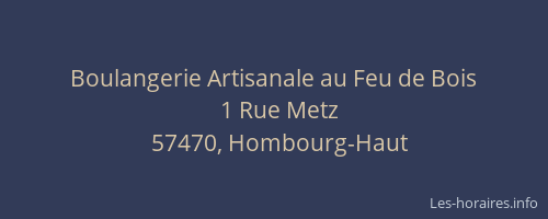 Boulangerie Artisanale au Feu de Bois