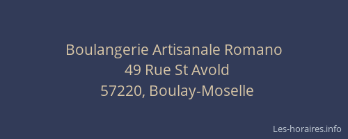 Boulangerie Artisanale Romano