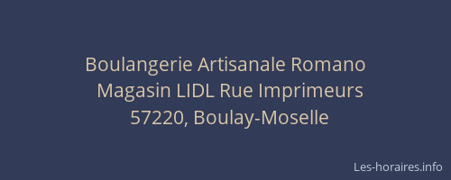 Boulangerie Artisanale Romano