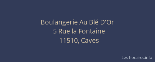 Boulangerie Au Blé D'Or
