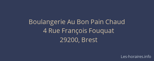 Boulangerie Au Bon Pain Chaud