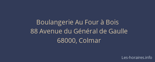 Boulangerie Au Four à Bois