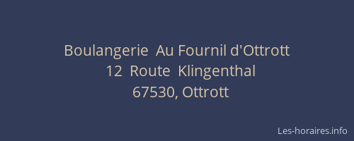 Boulangerie  Au Fournil d'Ottrott