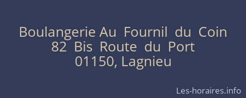 Boulangerie Au  Fournil  du  Coin