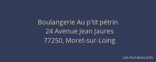 Boulangerie Au p'tit pétrin