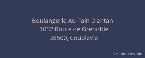 Boulangerie Au Pain D'antan