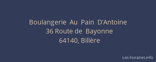 Boulangerie  Au  Pain  D'Antoine