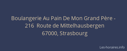 Boulangerie Au Pain De Mon Grand Père -