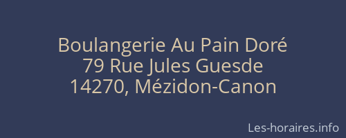 Boulangerie Au Pain Doré