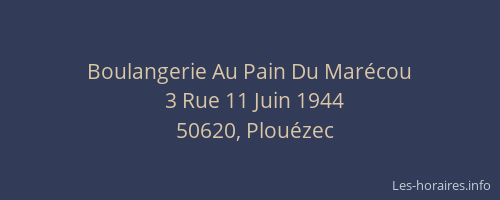 Boulangerie Au Pain Du Marécou