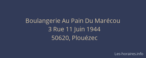 Boulangerie Au Pain Du Mar&eacute;cou