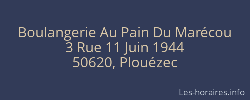 Boulangerie Au Pain Du Marécou