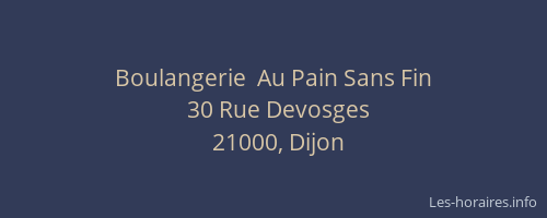 Boulangerie  Au Pain Sans Fin